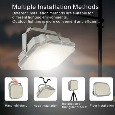 Lampe de camping LED multifonctionnelle sans fil rechargeable avec batterie 6000 mAh (5-6 heures)