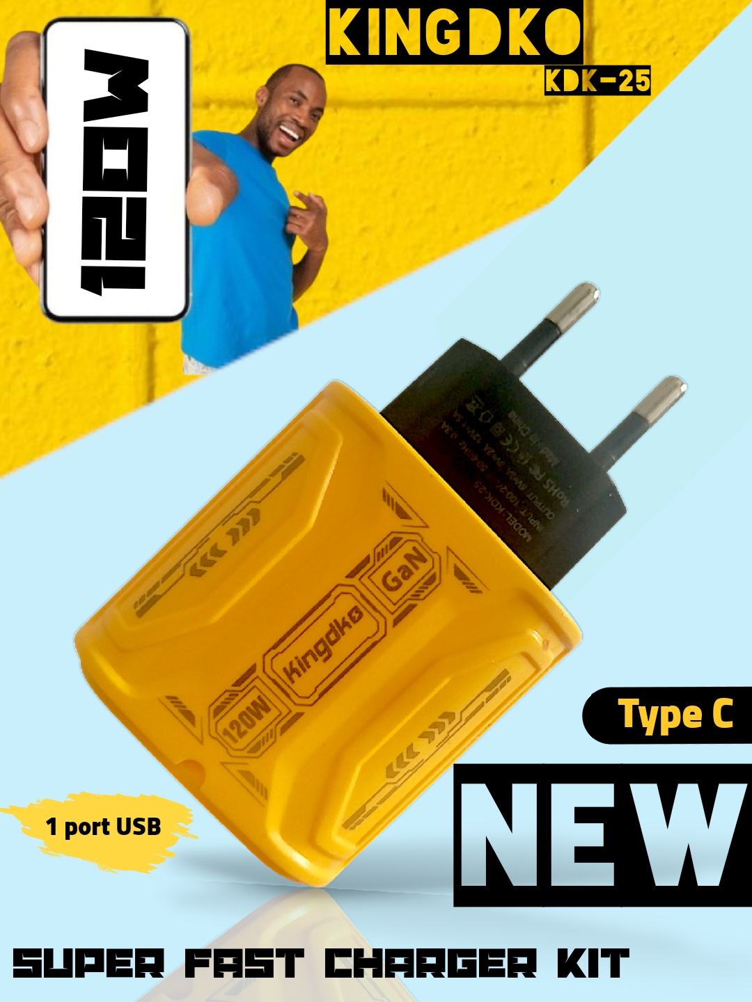 Super Fast Charger kit Kingdko 120W KDK-25 Premium Product