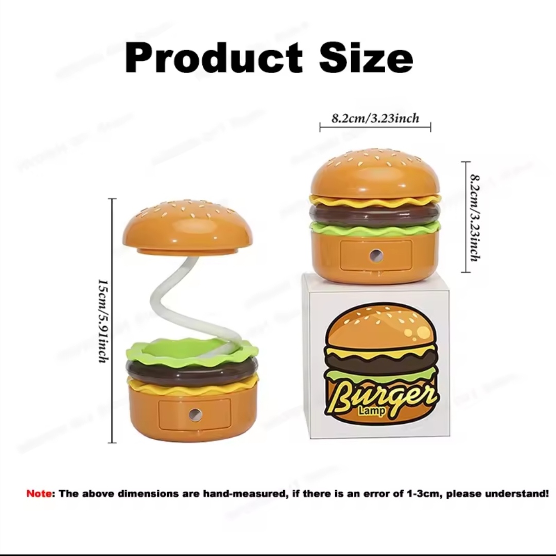 Lampe à tapoter les frites et les hamburgers, veilleuse de chevet pour chambre à coucher, modèle de bureau, ornements, cadeau pour enfants