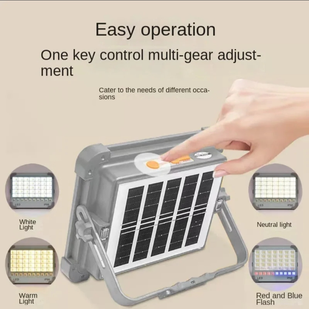 Lampe LED solaire chargée pour l'extérieur, portable et mobile, pour le marché de nuit, éclairage d'urgence, camping, jardins