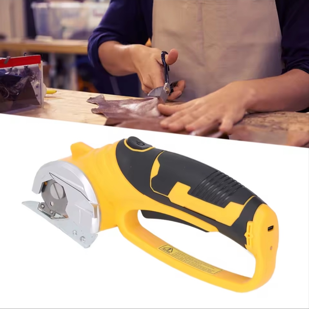 Coupe-carton électrique, ciseaux électriques sans fil, coupe rotatif électrique portatif avec lumière pour tapis, tissu en carton