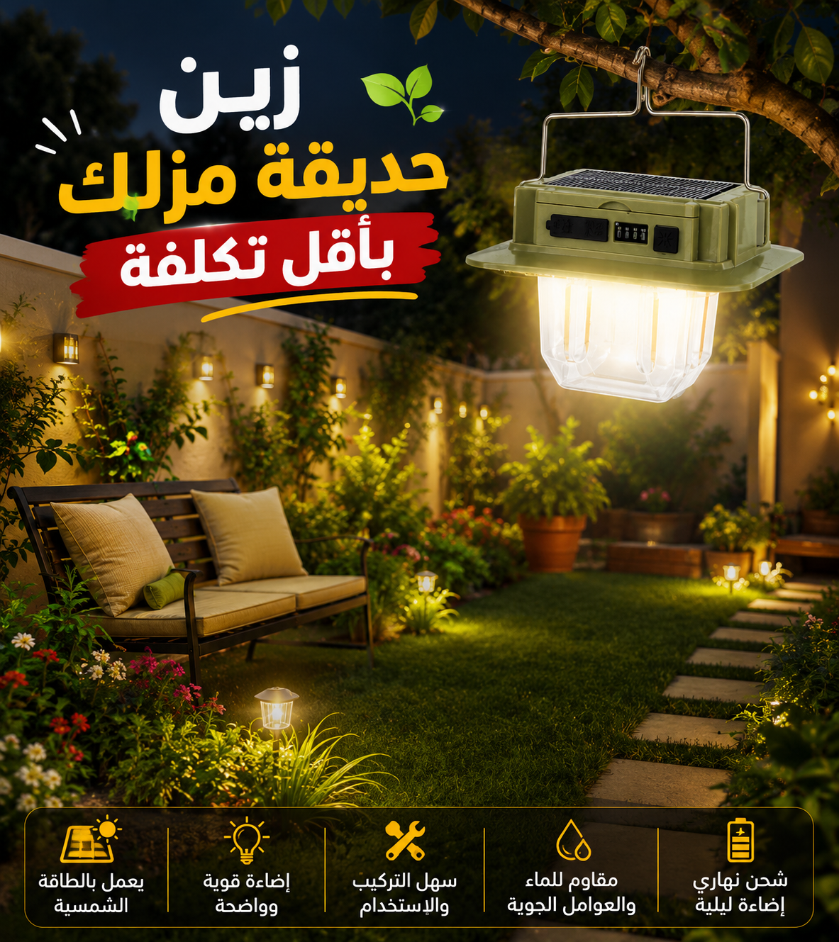 2pcs Solar Charging camping light LS-229W