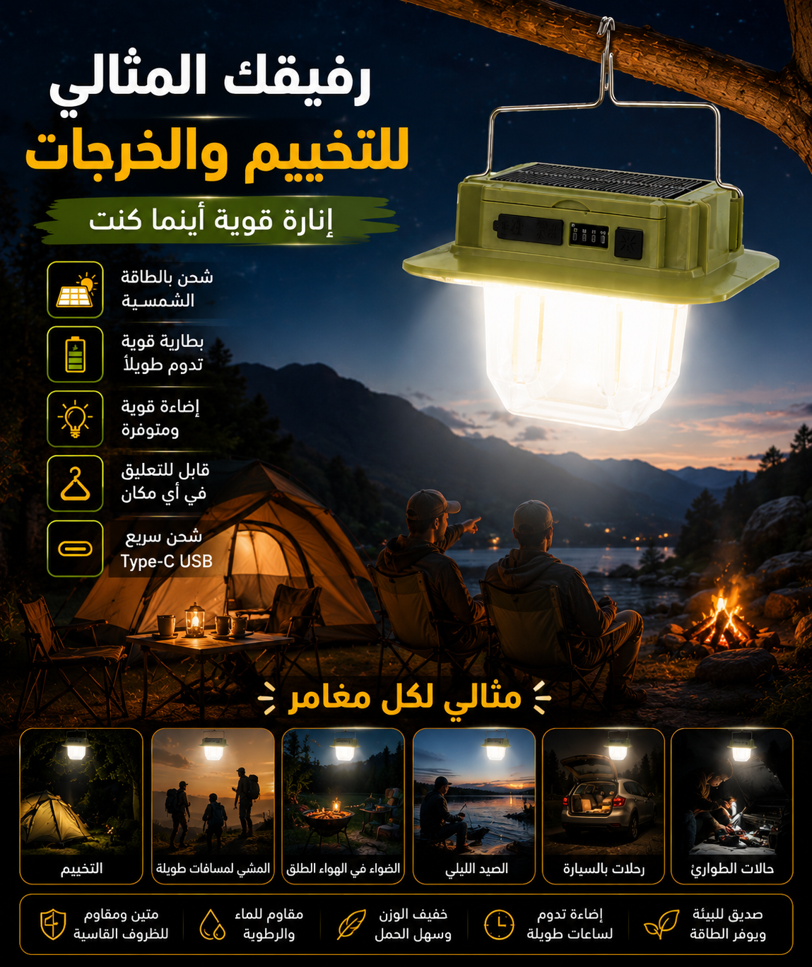 2pcs Solar Charging camping light LS-229W