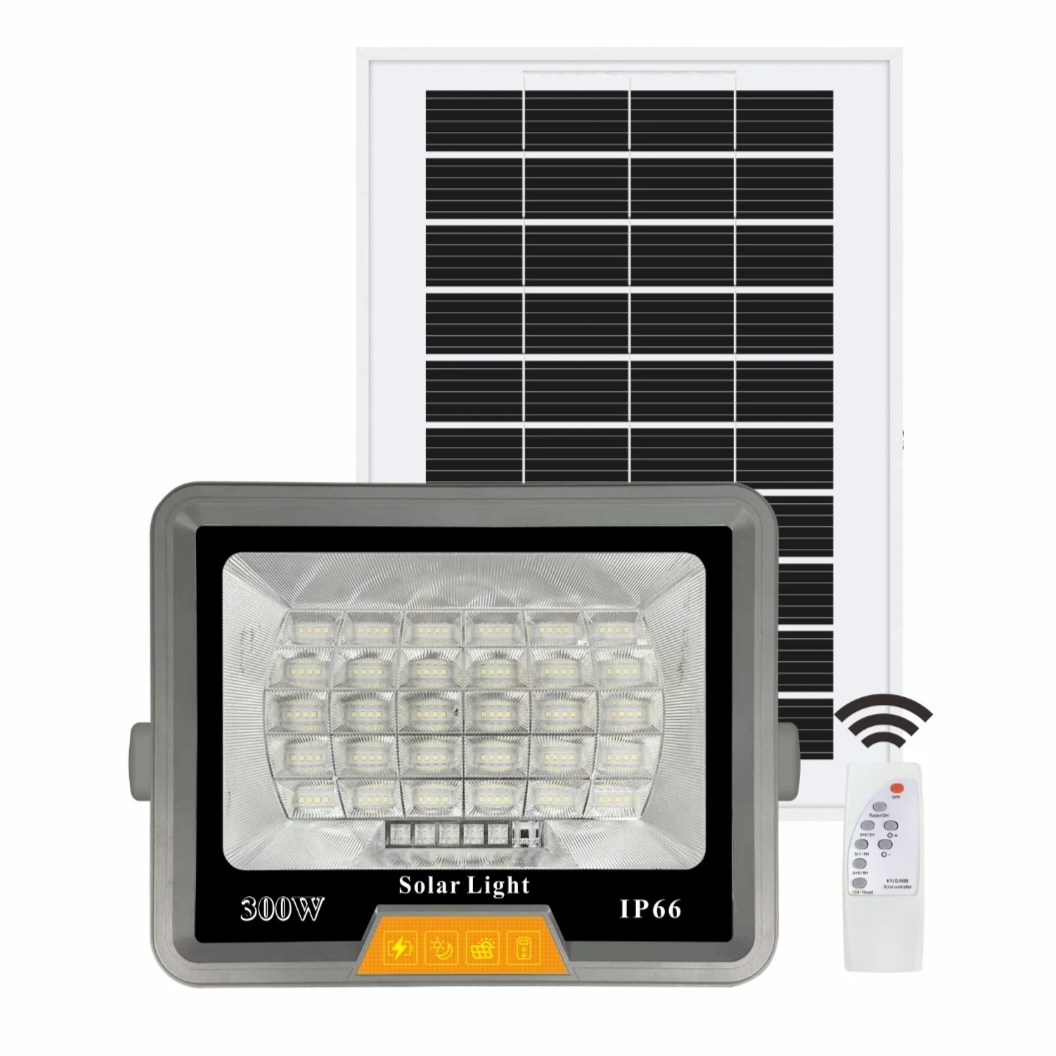 Progecteur led solaire étanche ip66 en abs 300w pour éclairage routier extérieur rural