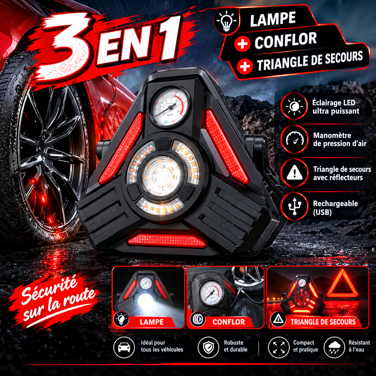 Mini pompe à air sans fil 5V DC pour Voiture et moto et vélo