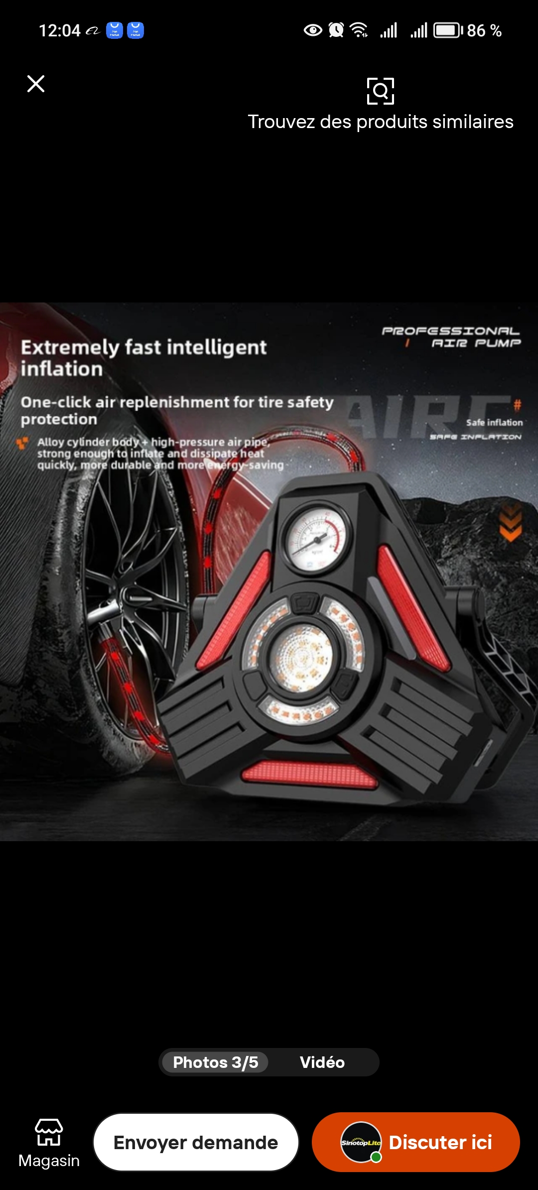 Mini pompe à air sans fil 5V DC pour Voiture et moto et vélo