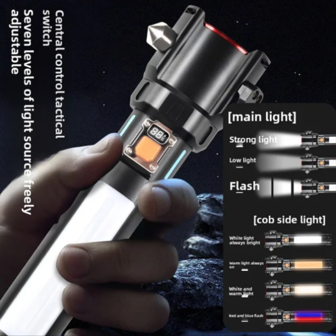 Nouvelle lampe torche multifonctionnelle 2027 à haute luminosité, rechargeable Type-C, pour le camping, indice IP20