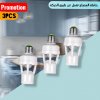 3pcs Support d'ampoule avec capteur de mouvement intelligent E27, adaptateur de capteur d'induction PIR, convertisseur de Base de lampe, interrupteur LED automatique AC 110V 220V