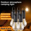 5PCS Lampes de Camping LED à énergie solaire avec crochet, lanterne d'éclairage LED, chargeur USB