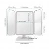 Miroir de maquillage à trois volets, lumières LED, miroir de dressing dortoir