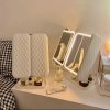 Miroir de maquillage à trois volets, lumières LED, miroir de dressing dortoir