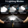 Phare LED de vélo et de trottinette avec klaxon , 3 modes de lumière