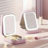 Miroir de maquillage led portable avec étui de voyage