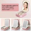Miroir de maquillage led portable avec étui de voyage