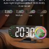 Digital Alarm Clock Voice Control 12/24H Format LED Mirror Clock 2 Alarms Temperature Display